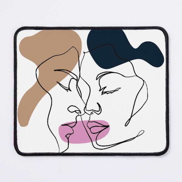 Item preview, Single line art couple kiss designed and sold by Meta-Prints.