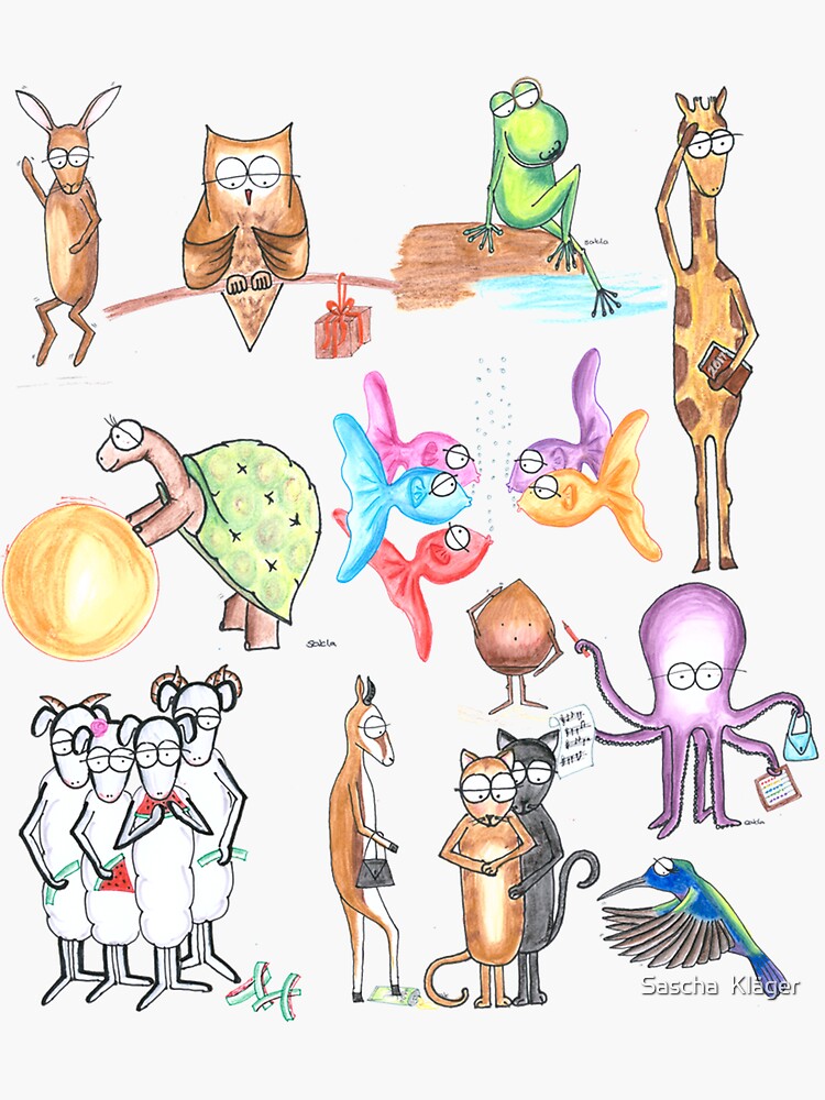 Thumbnail 3 of 3, Sticker, Isabella sheep and her friends designed and sold by IsabellaSchaf.