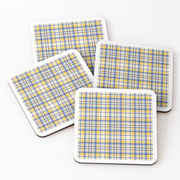 Item preview, Blue and Yellow Four Lines Symmetry Diagonal Checked Square Diamond Geometric Pattern designed and sold by Moyanana.
