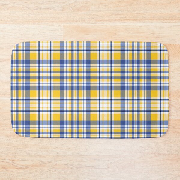 Item preview, Blue and Yellow Four Lines Symmetry Diagonal Checked Square Diamond Geometric Pattern designed and sold by Moyanana.