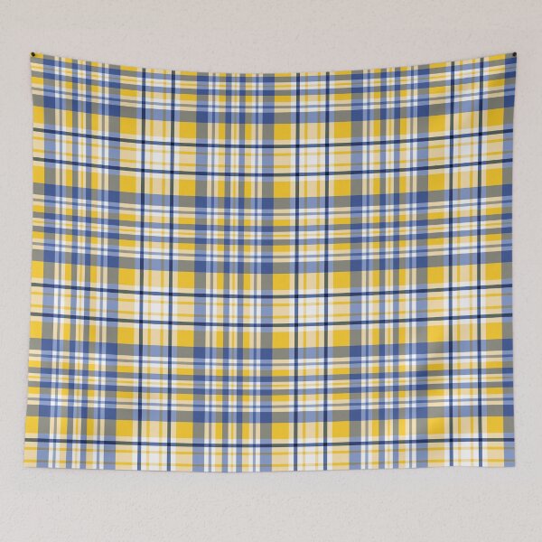 Item preview, Blue and Yellow Four Lines Symmetry Diagonal Checked Square Diamond Geometric Pattern designed and sold by Moyanana.