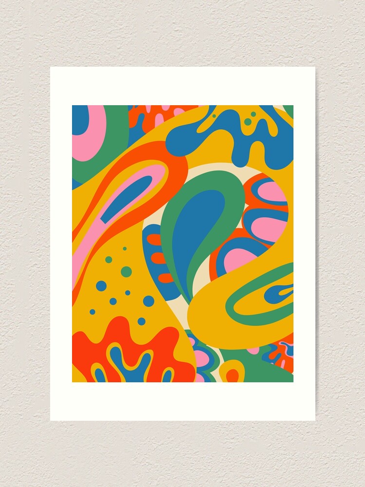 So Trippy Retro Psychedelic Abstract Pattern in Rainbow Pop