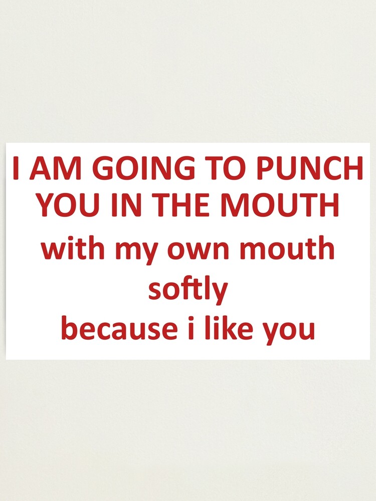 Going To Punch You In The Mouth With My Mouth Oddly Specific Meme Photographic Print For