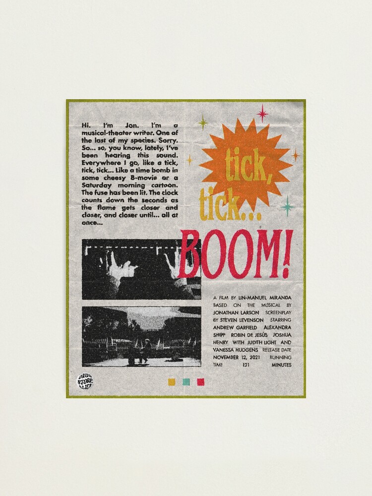 tick, tick boom!&quot; Photographic Print for Sale by drugstorealien 