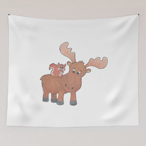 Item preview, Moose and Squirrel  designed and sold by ReneeDixonArt.