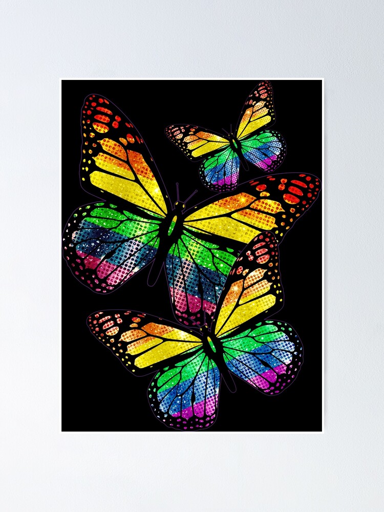 "Monarch Butterflies & Gay Pride Rainbow Flag LGBT Awareness LGBTQ Gay