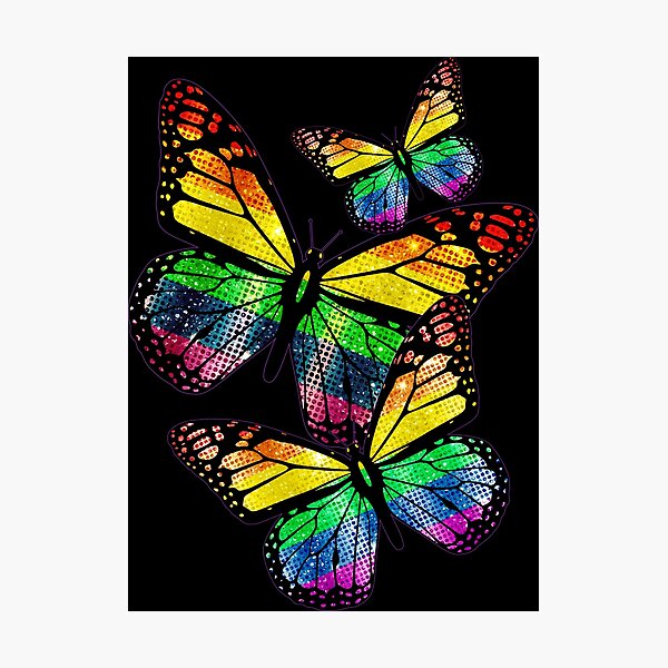 "Monarch Butterflies & Gay Pride Rainbow Flag LGBT Awareness LGBTQ Gay