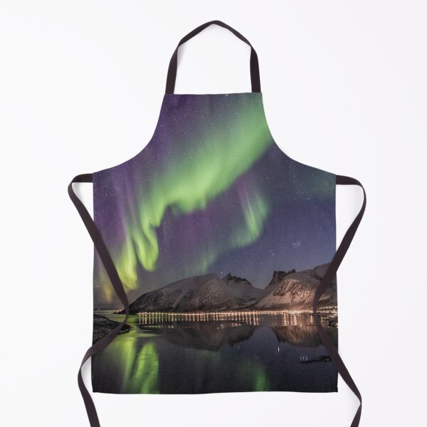 Item preview, Mountain Beside Body of water with aurora borealis Pic designed and sold by oemeo.
