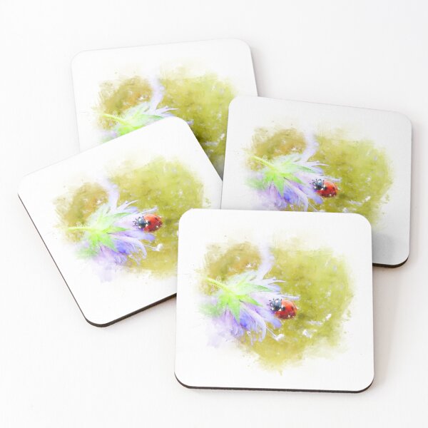 Item preview, Ladybug on Flower Watercolor designed and sold by DesignsofWhimsy.