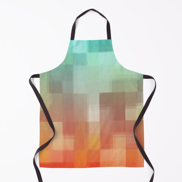Item preview, geometric pixel square pattern abstract background in orange brown blue designed and sold by Mrvell.