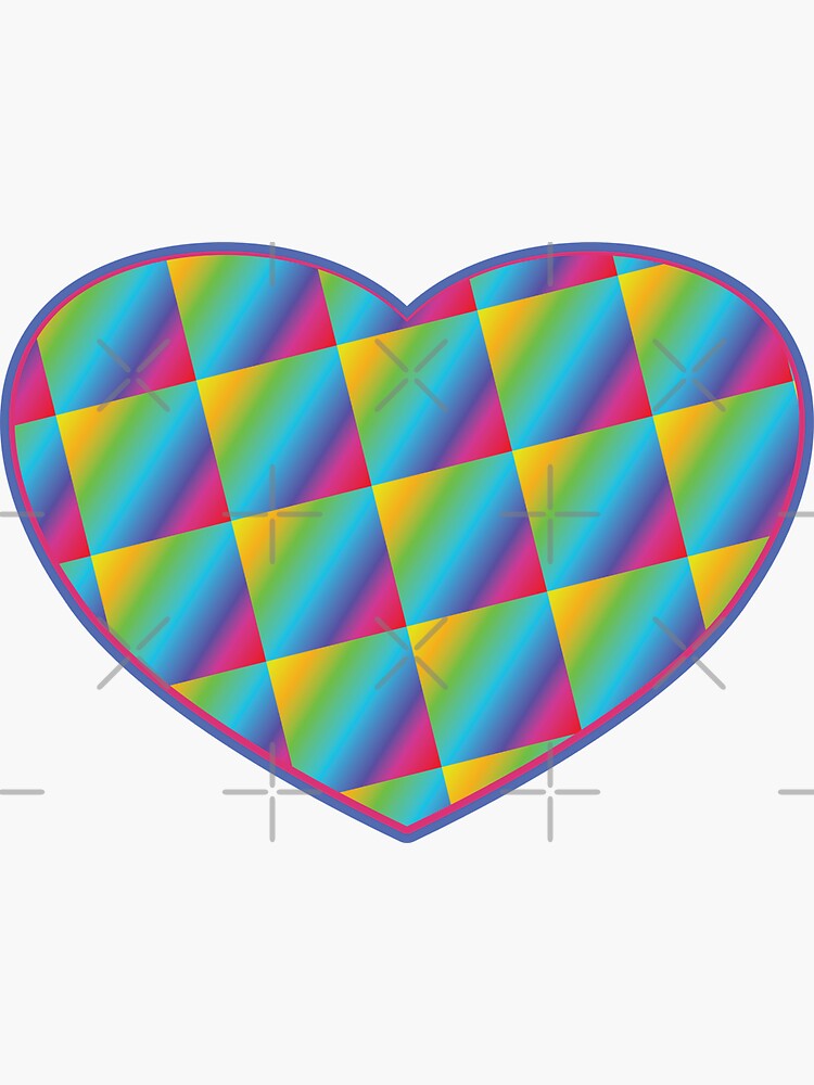 "Heart Shaped Prism Rainbow Colors" Sticker by 69DesignsMP Redbubble