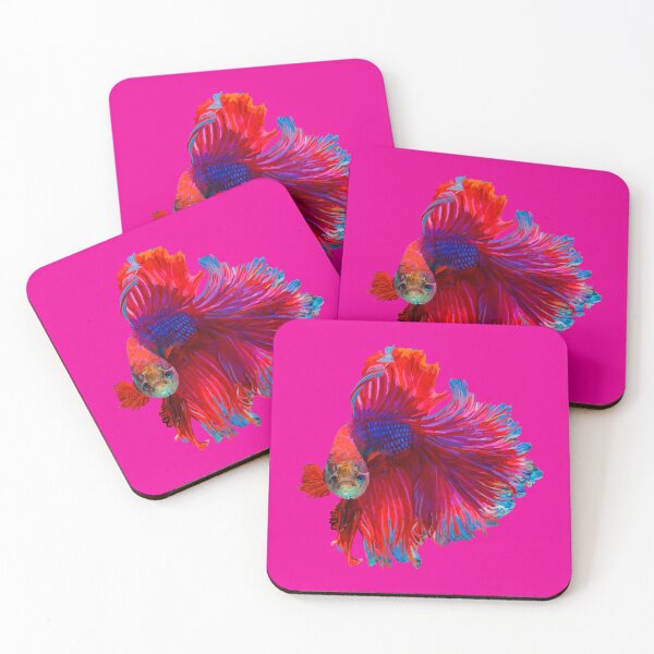 Item preview, SIAMESE FIGHTING FISH Pink Background designed and sold by janeynic.