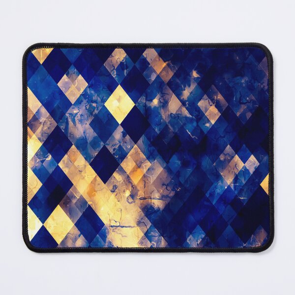 Item preview, geometric pixel square pattern abstract background in blue brown designed and sold by Mrvell.