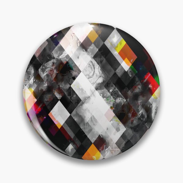Item preview, geometric pixel square pattern abstract background in red yellow green designed and sold by Mrvell.