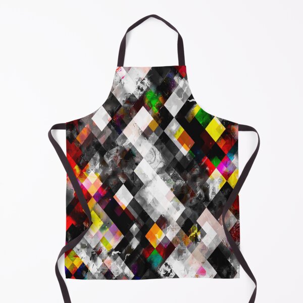Item preview, geometric pixel square pattern abstract background in red yellow green designed and sold by Mrvell.