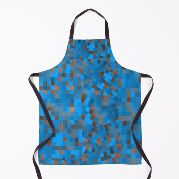 Item preview, geometric pixel square pattern abstract background in blue brown designed and sold by Mrvell.