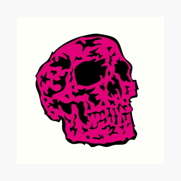 pink Skull Kunstdruck