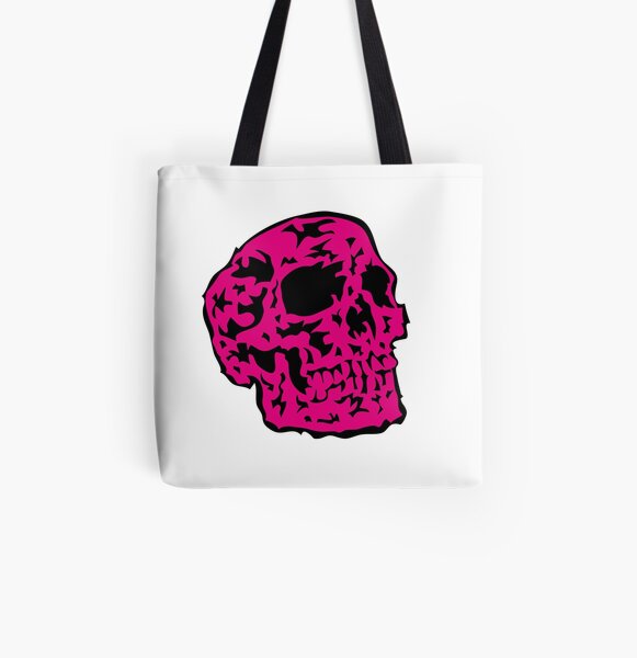 pink Skull Allover-Print Tote Bag
