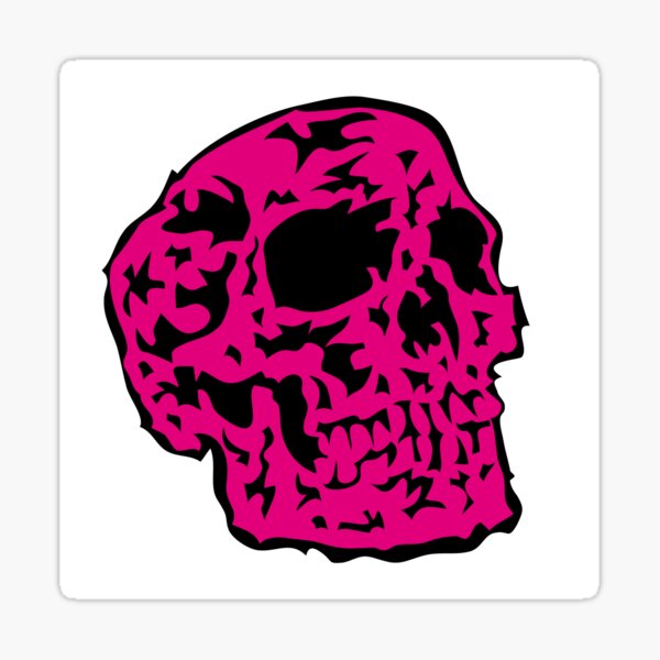 pink Skull Sticker
