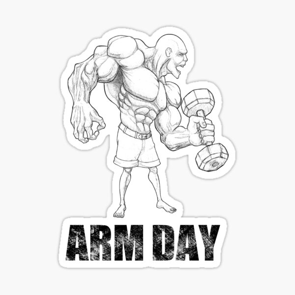 "Arm Day Black & White" Sticker for Sale by MementoMoriArts Redbubble