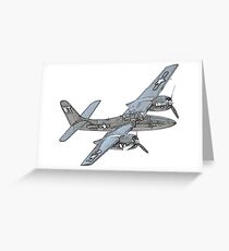 Grumman F7F Tigercat Airplane Greeting Card