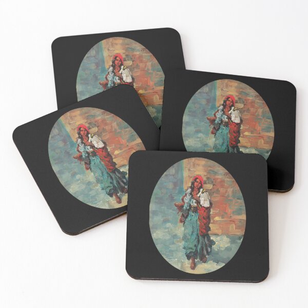 Item preview, Gypsy Woman with Red Headscarf by Bancila Octav Remastered designed and sold by RaphaeDiasl.
