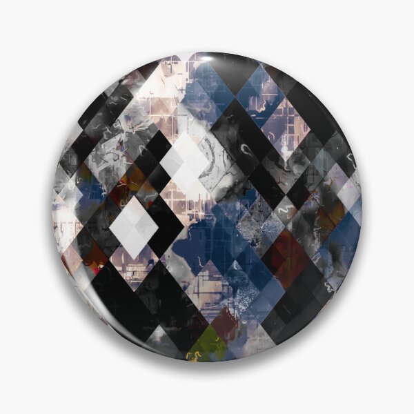 Item preview, geometric pixel square pattern abstract background in blue red black designed and sold by Mrvell.