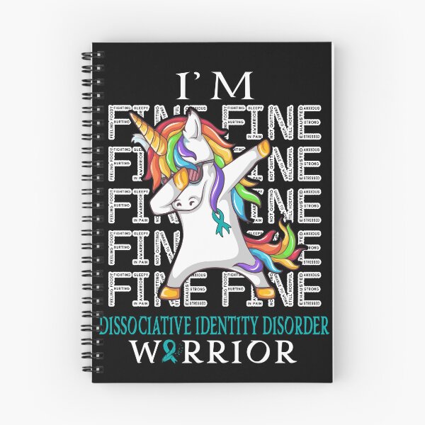 Item preview, Unicorn Dissociative Identity Disorder Warrior I'm Fine Dissociative Identity Disorder Awareness designed and sold by Hatjar.
