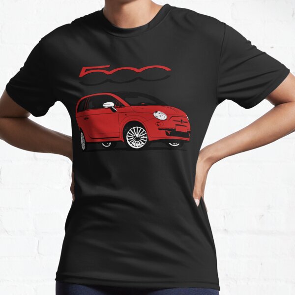 Fiat 500 rouge et blanc T-shirt respirant