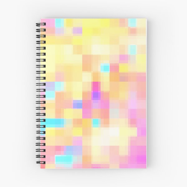 Item preview, geometric pixel square pattern abstract background in pink yellow blue designed and sold by Mrvell.