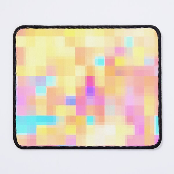 Item preview, geometric pixel square pattern abstract background in pink yellow blue designed and sold by Mrvell.