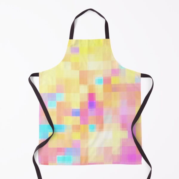 Item preview, geometric pixel square pattern abstract background in pink yellow blue designed and sold by Mrvell.