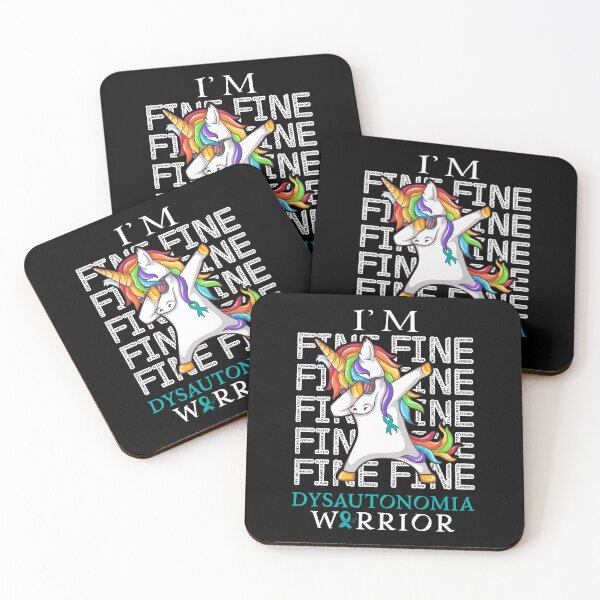 Item preview, Unicorn Dysautonomia Warrior I'm Fine Dysautonomia Awareness designed and sold by Hatjar.
