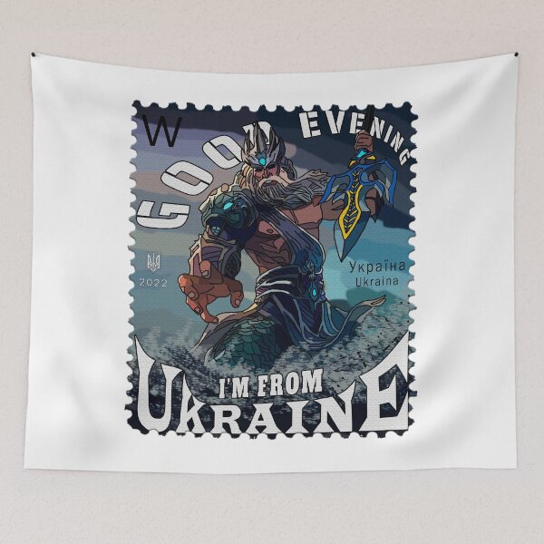 Item preview, New Ukraine Postage Stamp Neptune - Good Evening We Are From Ukraine designed and sold by Aide.