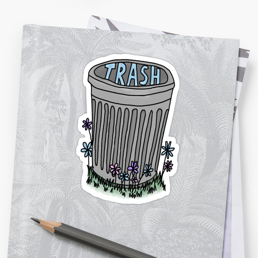 trashy-trash-can-sticker-by-andilynnf-redbubble