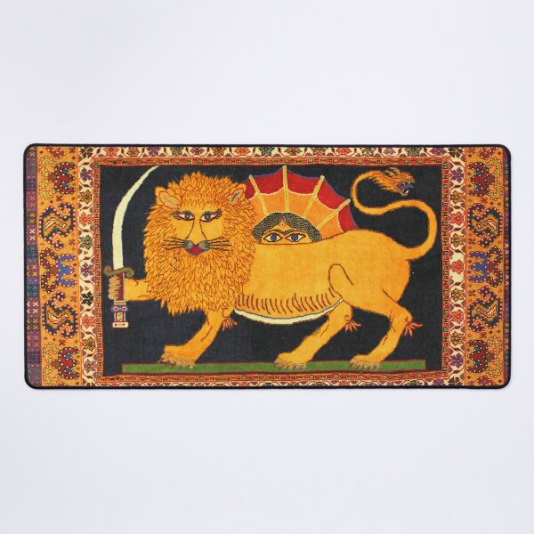 Bijar Kurdish Animal Rug with Rampant Lions Sticker for Sale by Vicky  Brago-Mitchell®