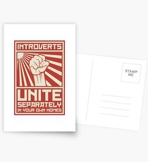 Introvertierte vereinen sich getrennt in Ihren eigenen Häusern Postkarten