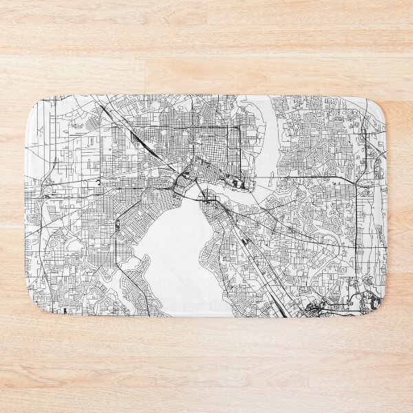 Item preview, Jacksonville White Map designed and sold by multiplicitymap.