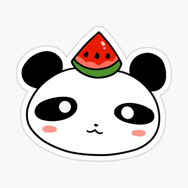 Cara de panda de sandía Pegatina