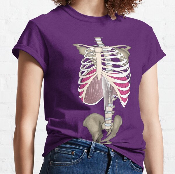  Pins & Bones Women's Skeleton Rib Cage Beautiful Flowered Corset,  Black Cotton T-Shirt in Red, Blue, Pink or Purple (Medium, Blue) :  Clothing, Shoes & Jewelry