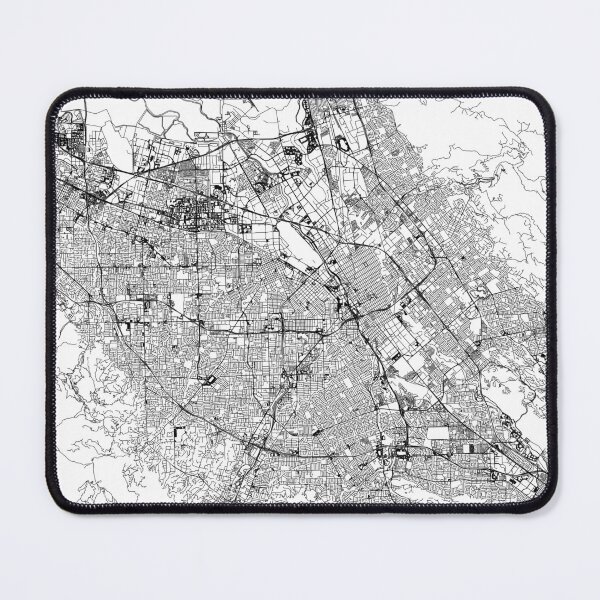 Item preview, San Jose White Map designed and sold by multiplicitymap.