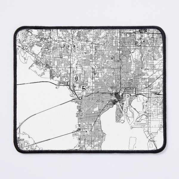 Item preview, Tampa White Map designed and sold by multiplicitymap.