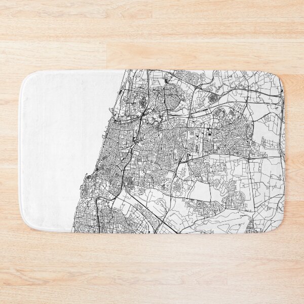 Item preview, Tel Aviv White Map designed and sold by multiplicitymap.