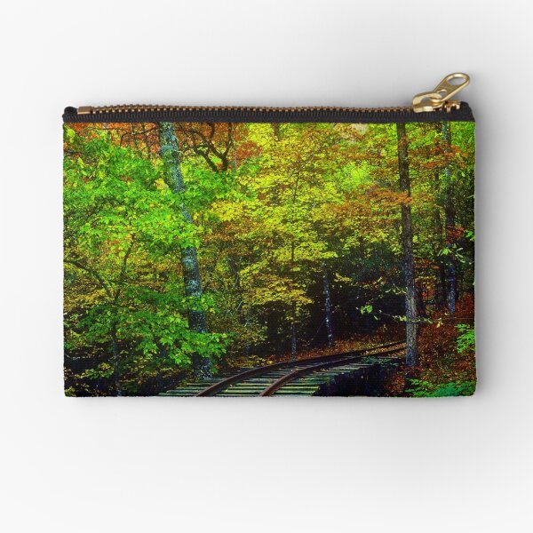 Train Tracks into the Woods Zipper Pouch