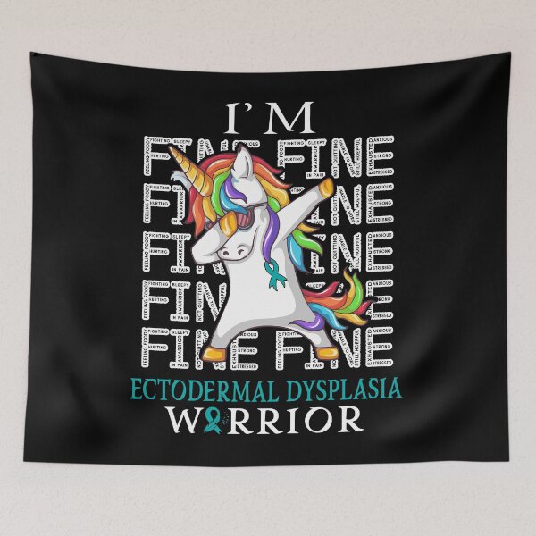 Item preview, Unicorn Ectodermal Dysplasia Warrior I'm Fine Ectodermal Dysplasia Awareness designed and sold by Hatjar.