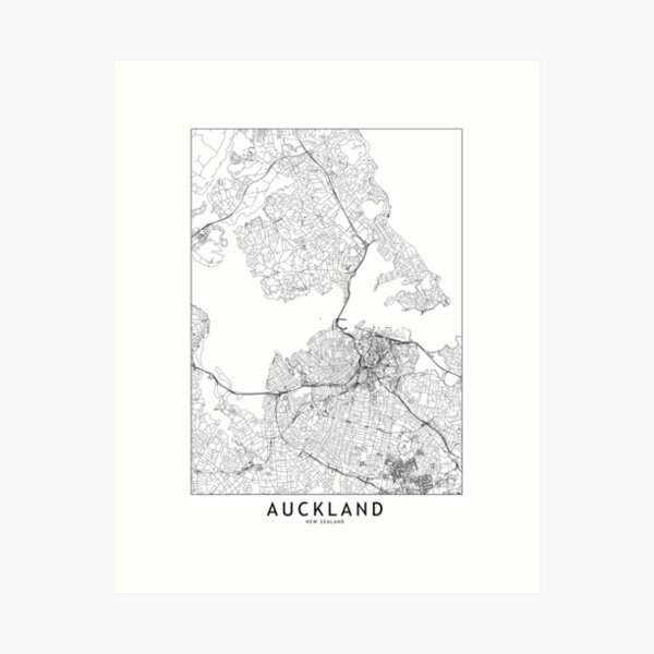 Item preview, Auckland White Map designed and sold by multiplicitymap.