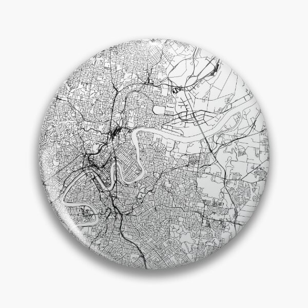 Item preview, Brisbane White Map designed and sold by multiplicitymap.