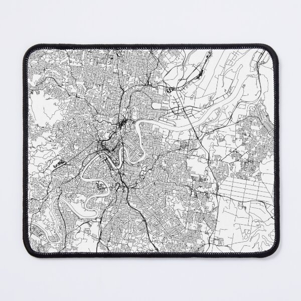 Item preview, Brisbane White Map designed and sold by multiplicitymap.