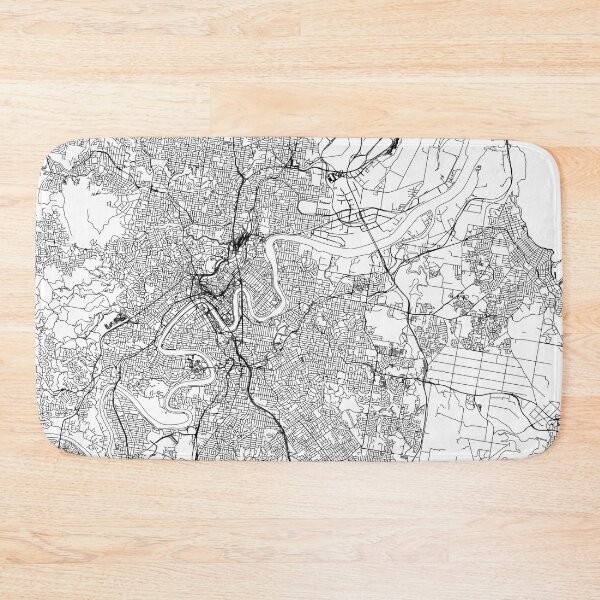 Item preview, Brisbane White Map designed and sold by multiplicitymap.