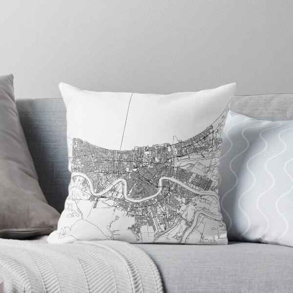 Item preview, New Orleans White Map designed and sold by multiplicitymap.